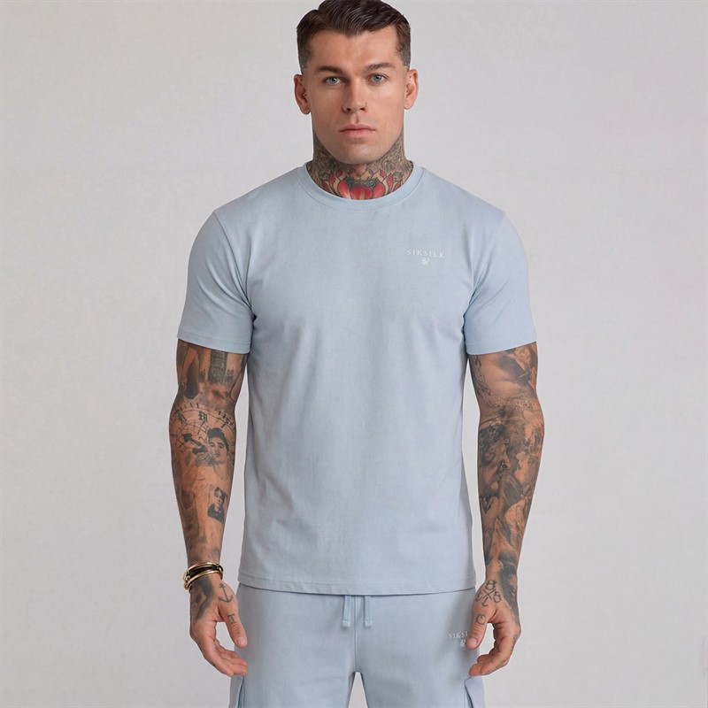 SikSilk Herre T-shirt Og Shorts Sæt Blå