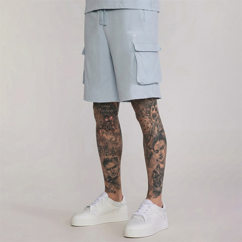 SikSilk Herre T-shirt Og Shorts Sæt Blå