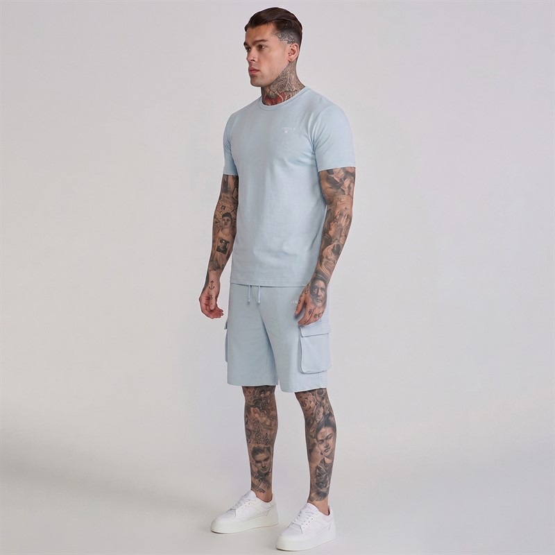 SikSilk Herre T-shirt Og Shorts Sæt Blå