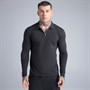 SikSilk Mens Long Sleeve Zip Polo Shirt Black