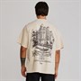 SikSilk Mens Graphic T-Shirt Ecru