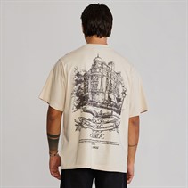 SikSilk Mens Graphic T-Shirt Ecru