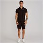 SikSilk Mens Polo Shirt And Shorts Set Brown