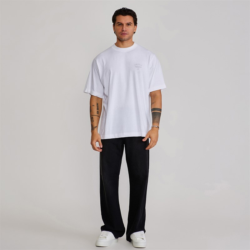 SikSilk Mens Graphic T-Shirt White
