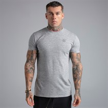 SikSilk Mens T-Shirt Grey Marl