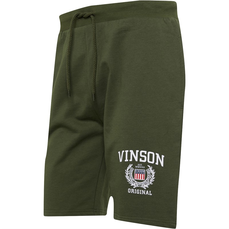 Vinson Heren Kameron Sweat Shorts Olijfgroen