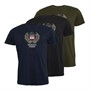 Vinson T-shirts Homme Jonas Lot de 3 Tap Shoe/Saphir foncé/Nuit forestière