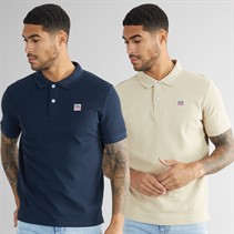 Vinson Herren Mike Zweierpack Poloshirts Humus / Dunkel Saphir
