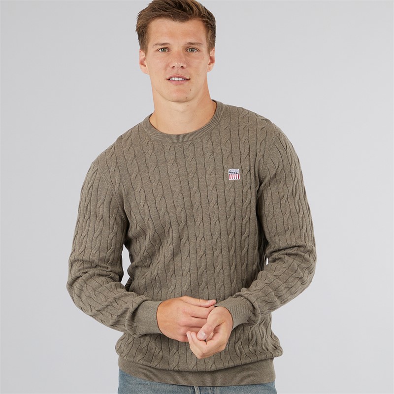 Vinson Herren Grant Pullover Braun Melange