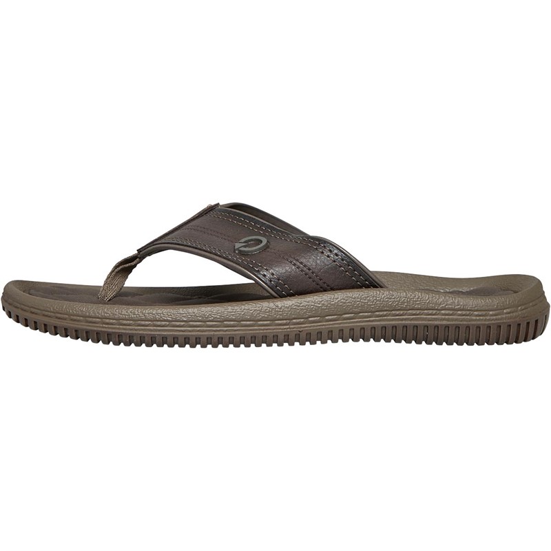 CARTAGO Mens Fiji Flip Flops Brown