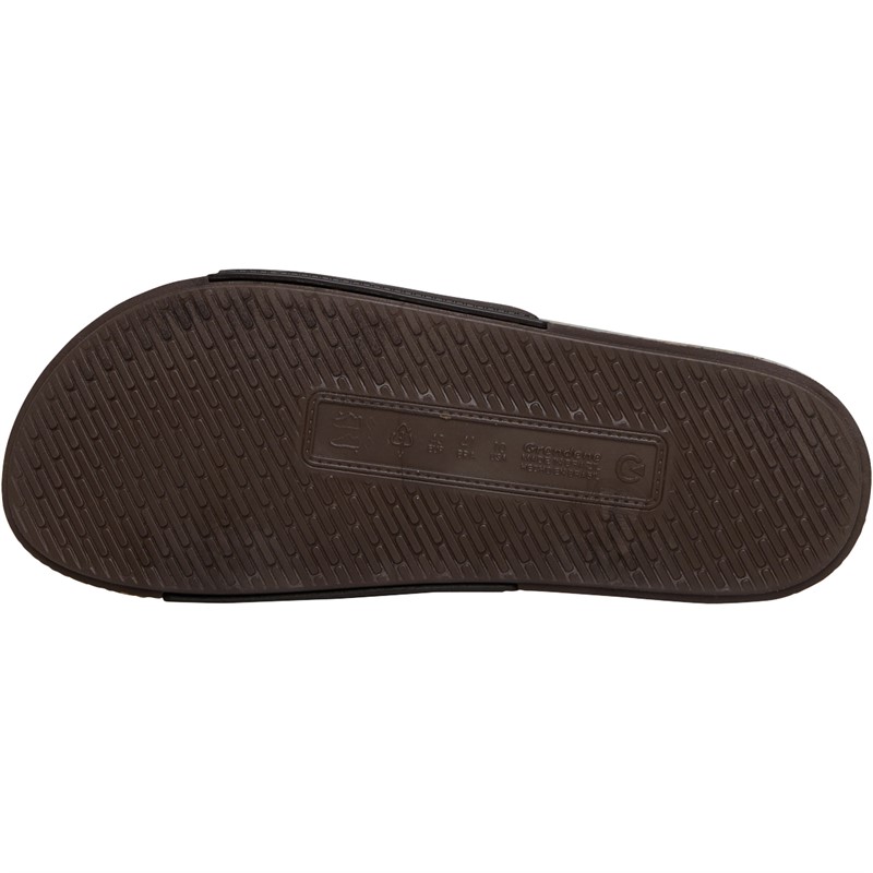 CARTAGO Mens Mar Print Sliders Brown Print
