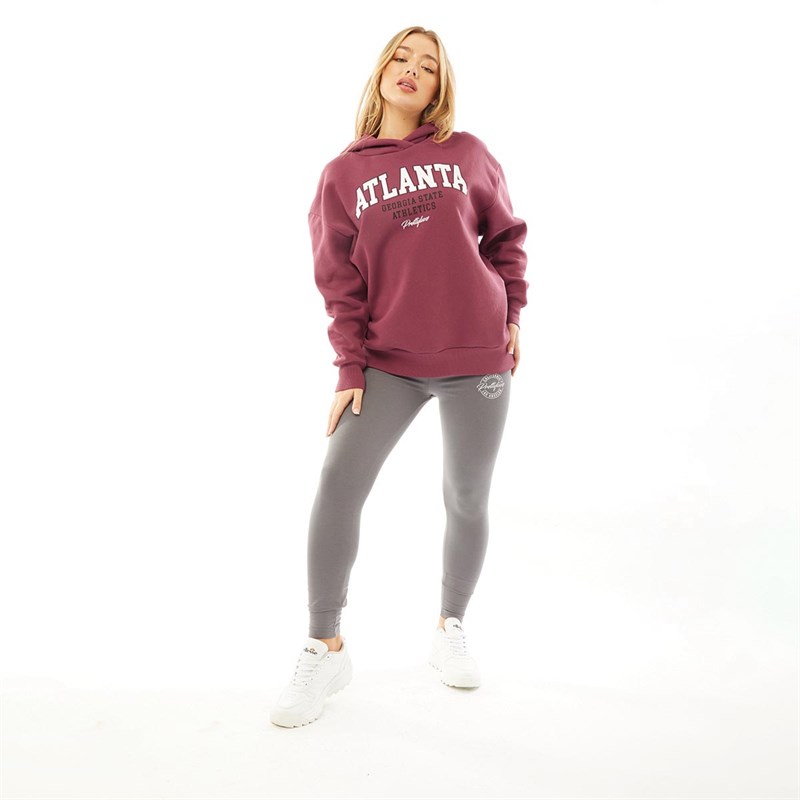 Pretty Luxe Womens Atlanta Oversized Hoodie Burgundy
