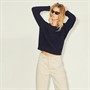 JJXX Pull à Col Ras-du-Cou Mila Twist Femme Bleu Marine
