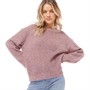 JJXX Womens Camilla Crew Neck Jumper Woodrose/Berry Concerve