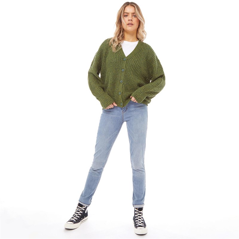 JJXX Womens Victoria Open Cardigan Woodbine/Black Forest