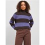 JJXX Womens Kelvy Chunky Striped High Neck Knitted Jumper Twilight Purple