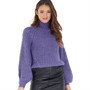 JJXX Womens Kelvy Chunky High Neck Knitted Jumper Twilight Purple