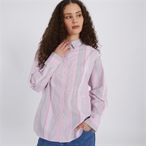 JJXX Womens Jamie Relaxed Fit Poplin Shirt Fuchsia Red