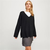 JJXX Damen Lucca V-Ausschnitt Pullover Schwarz