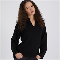 JJXX Womens Ariella Polo Neck Knit Jumper Black