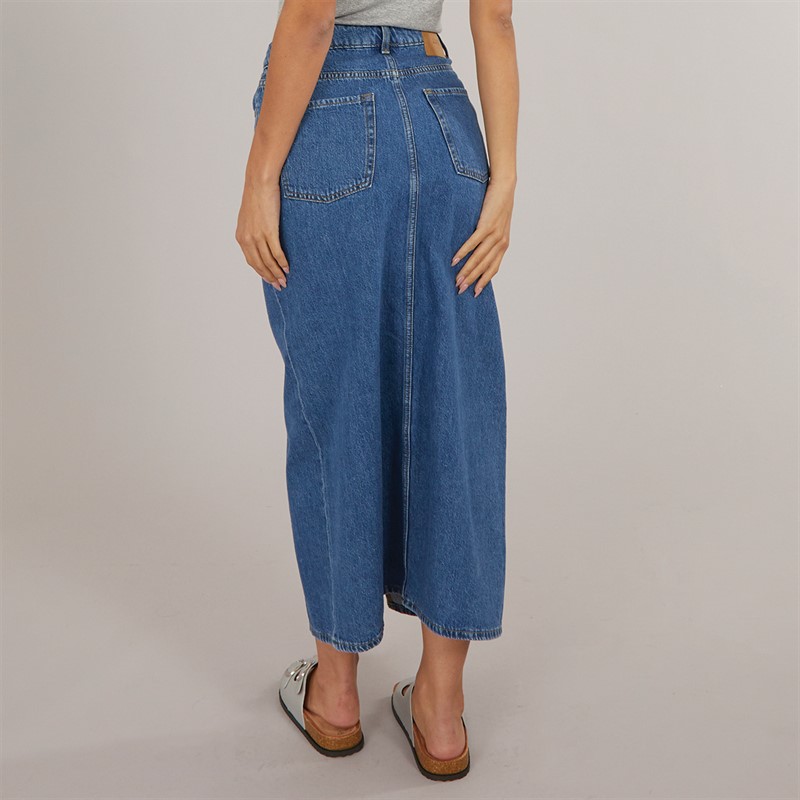 JJXX Dame Aura Lang Denim Nederdel Medium Blå Denim