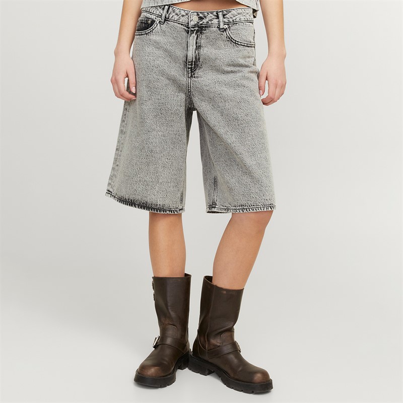 JJXX Womens Aura Long Denim Jorts Light Grey Denim - Size XL
