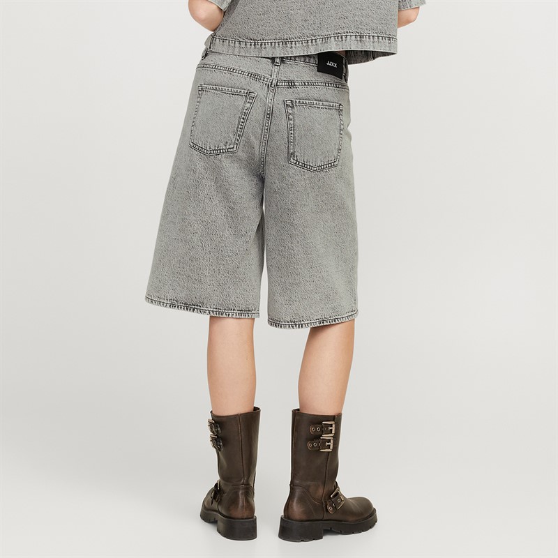 JJXX Womens Aura Long Denim Jorts Light Grey Denim