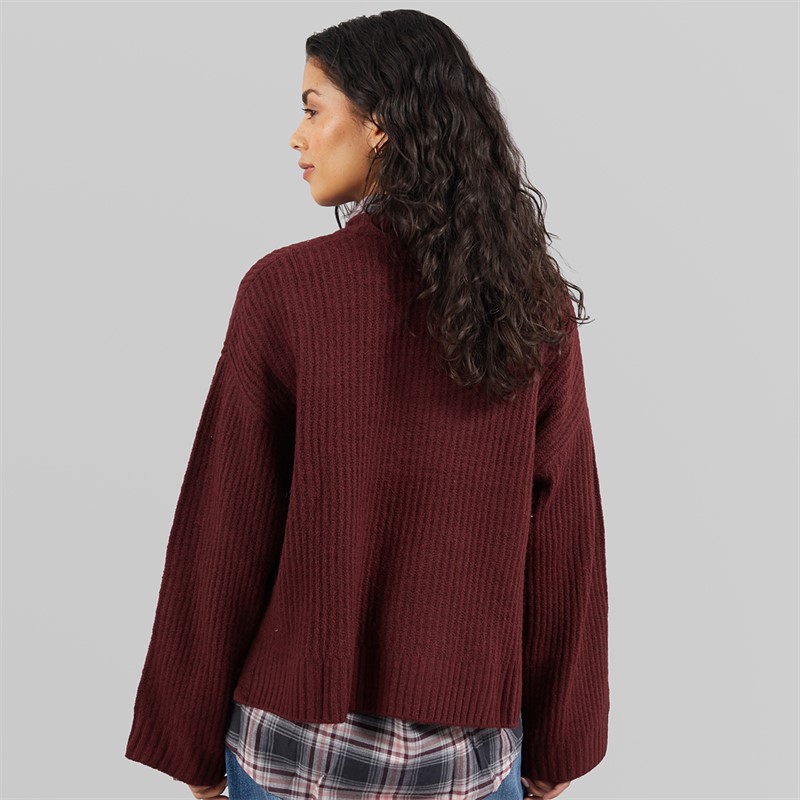 JJXX Pull en tricot Sigga col rond Femme Cabernet