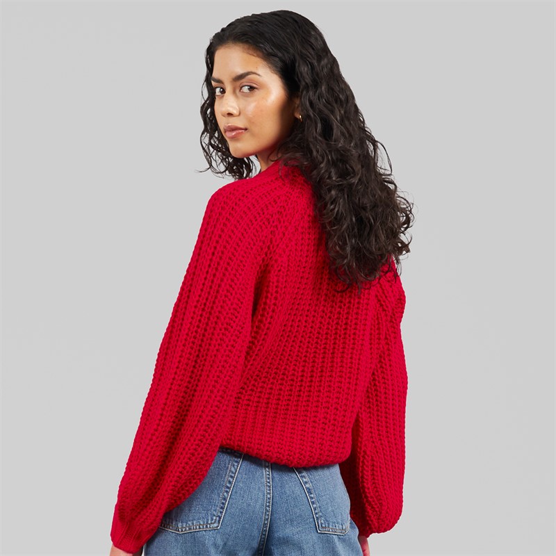 JJXX Womens Kelly Crew Neck Knitted Jumper Barberry