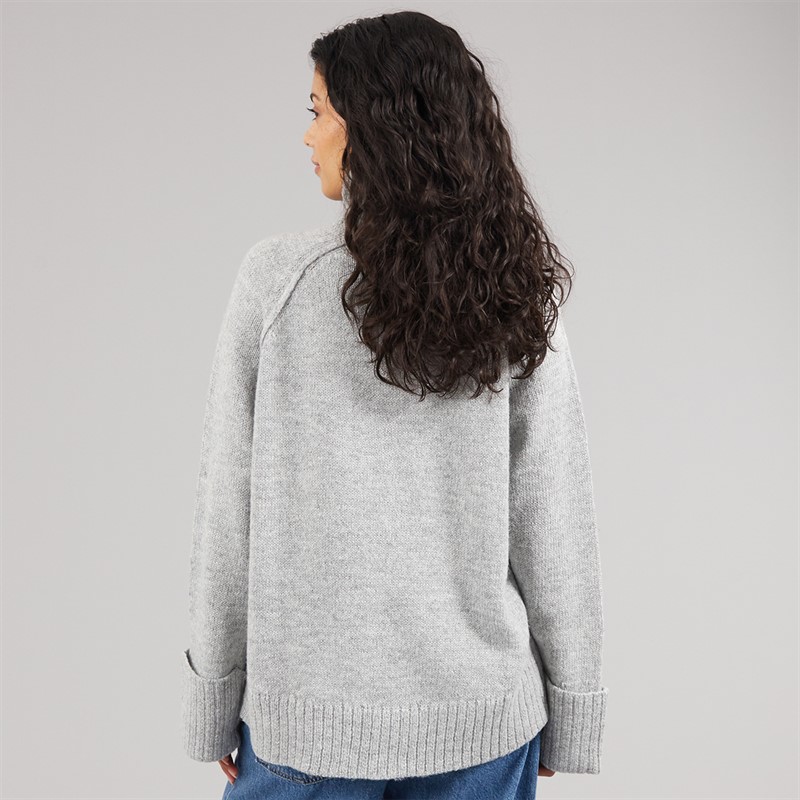 JJXX Womens Ellinora Roll Neck Knit Jumper Light Grey Melange