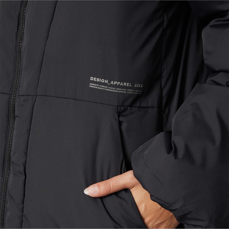 JJXX Womens Lolly Long Puffer Coat Black