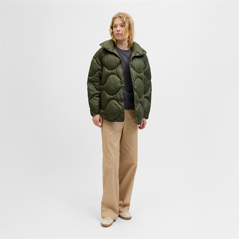 JJXX Womens Stella Shiny Quilted Coat Grape Leaf