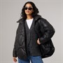 JJXX Womens Stella Shiny Quilted Coat Black