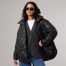 JJXX Womens Stella Shiny Quilted Coat Black
