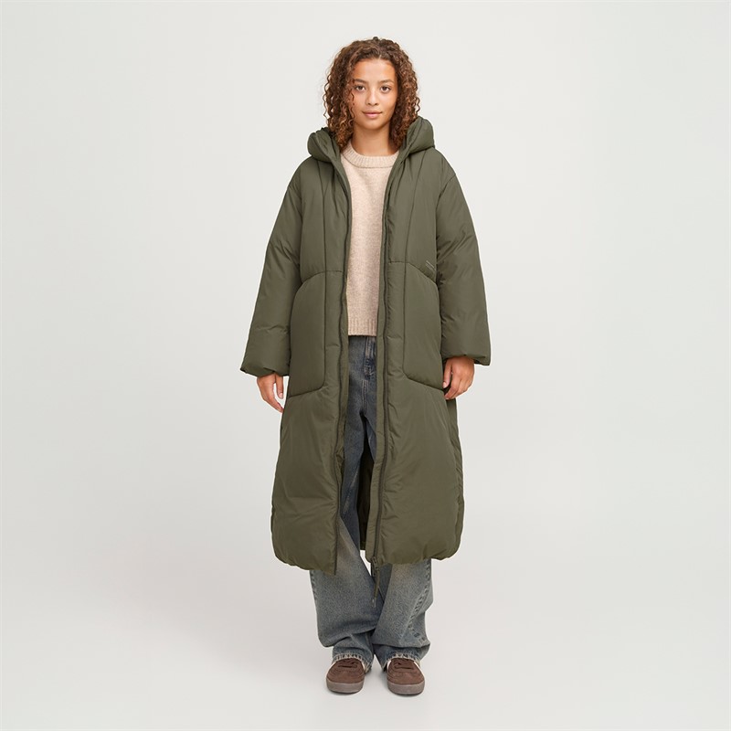 JJXX Dames Lolly Lange Puffer Jas Grape Leaf