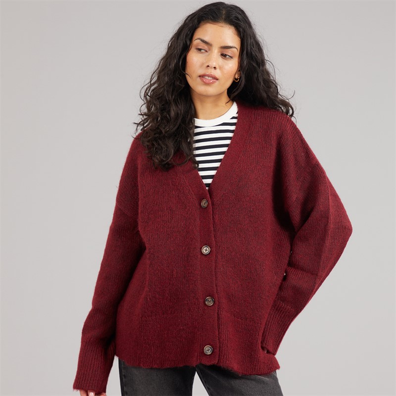 JJXX Womens Rosanna Cardigan Cabernet