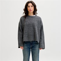 JJXX Damen Sigga Rundhals Strickpullover Dark Grey Melange