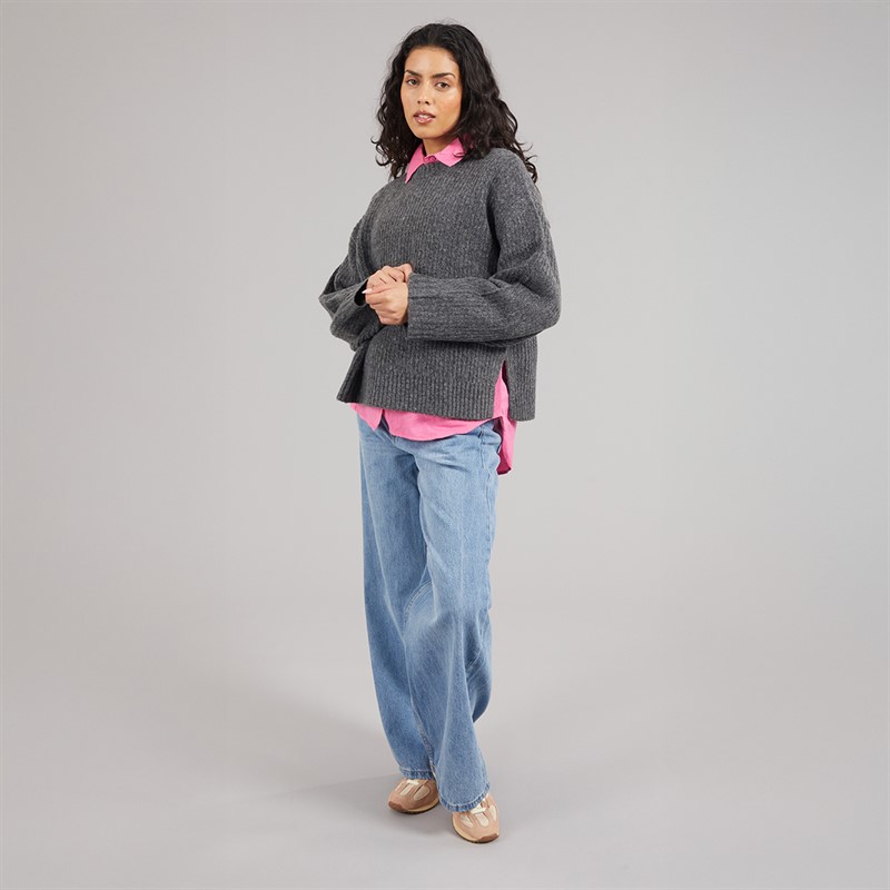 JJXX Sigga sweter z okrągłym dekoltem dla niej kolor Dark Grey Melange