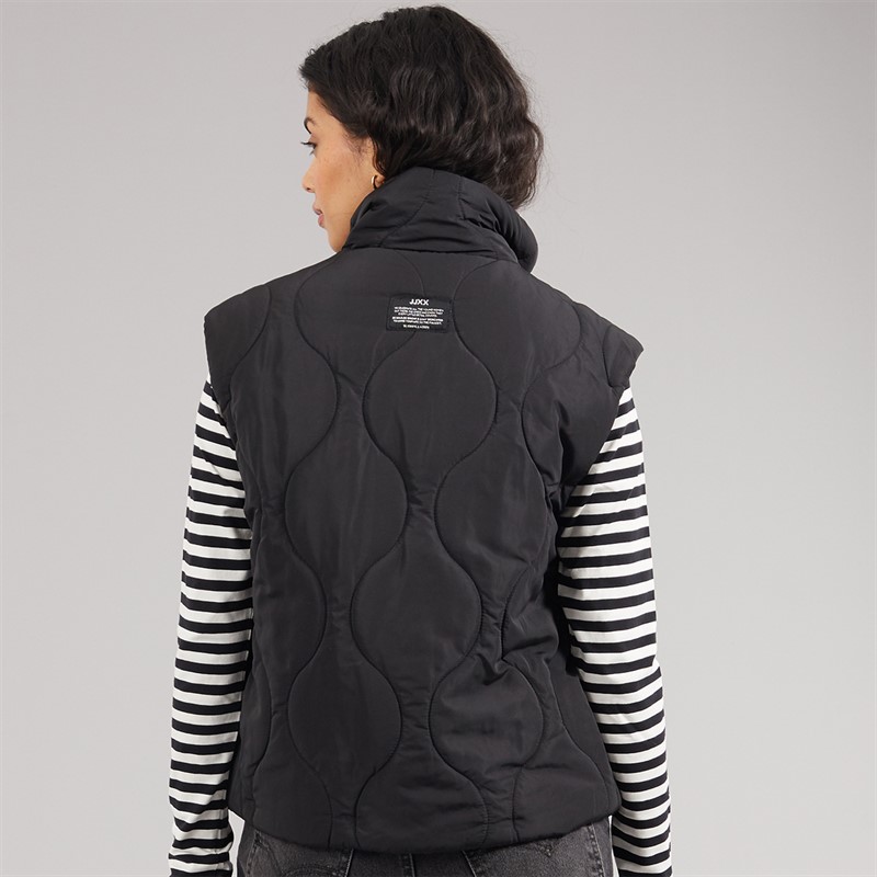 JJXX Womens Serena Quilted Vest Black