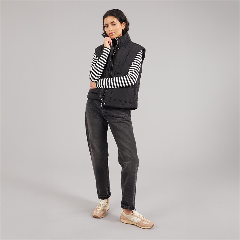 JJXX Womens Serena Quilted Vest Black