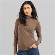 JJXX Womens Nova Long Sleeve High Neck T-Shirt Brown Lentil