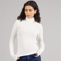 JJXX Womens Nova Long Sleeve High Neck T-Shirt Vanilla Ice