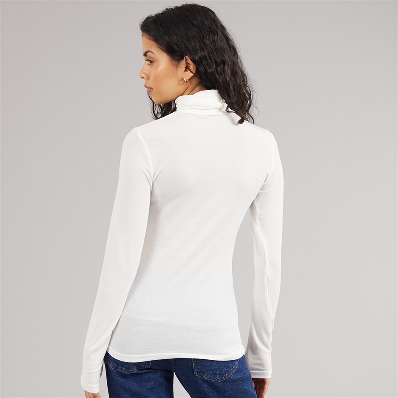 JJXX Womens Nova Long Sleeve High Neck T-Shirt Vanilla Ice