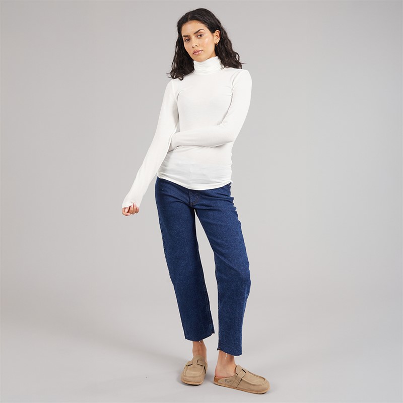 JJXX Womens Nova Long Sleeve High Neck T-Shirt Vanilla Ice