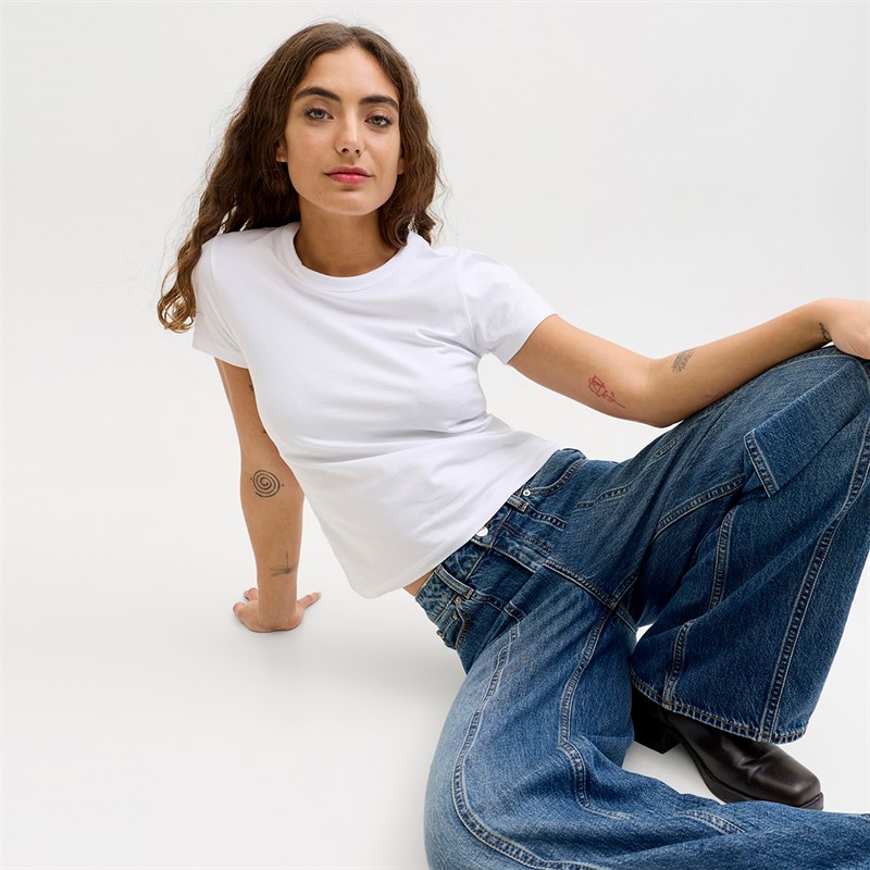 JJXX Damen Tokyo Weite Jeans R282 Medium Blue Denim