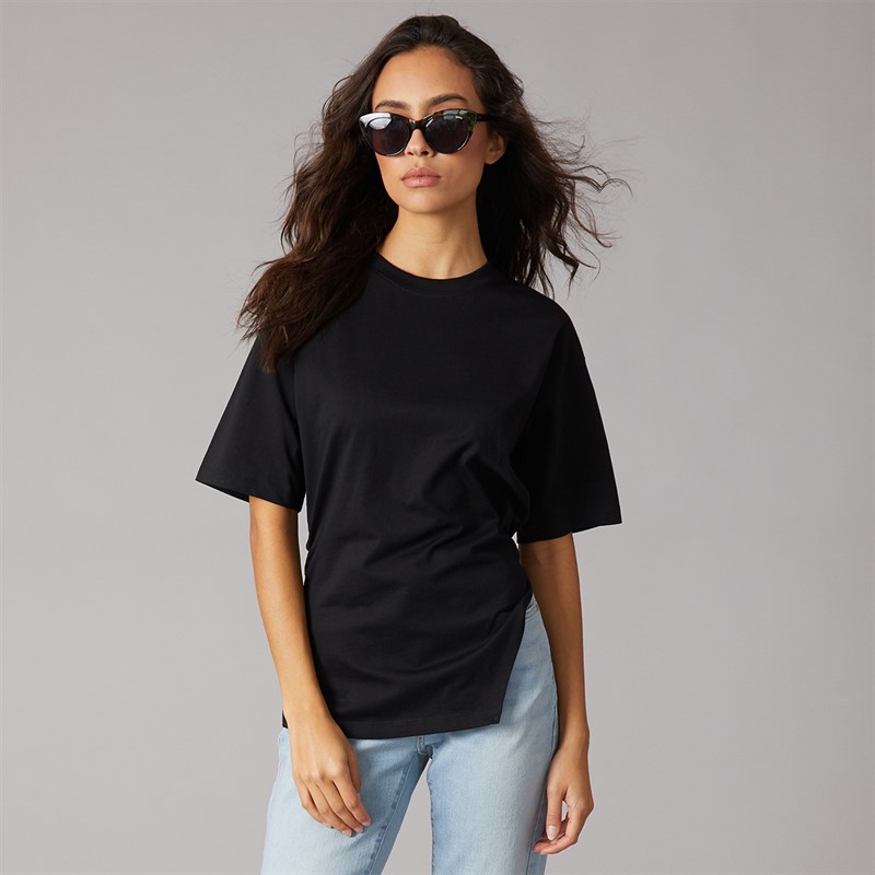 JJXX Womens Annabell Asymmetric T-Shirt Black