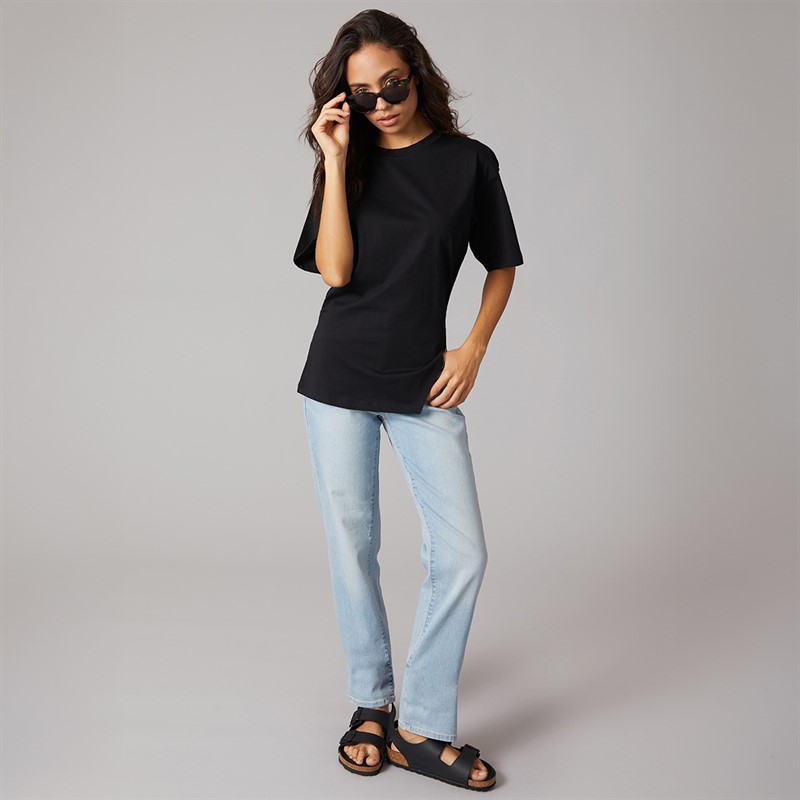 JJXX Womens Annabell Asymmetric T-Shirt Black