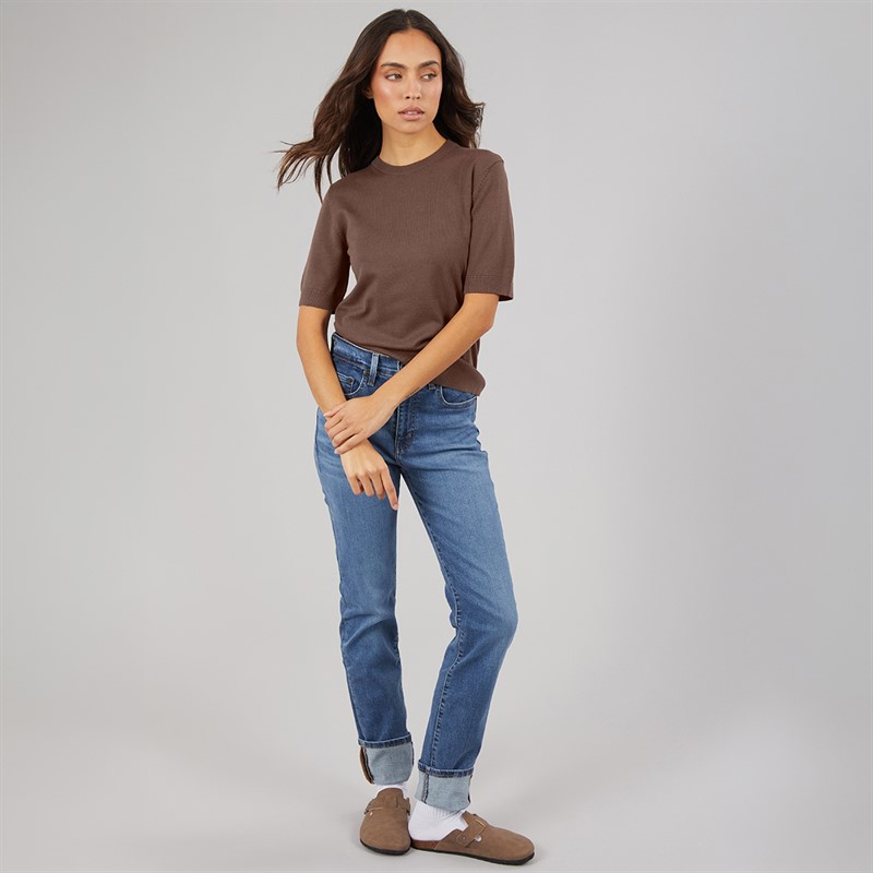 JJXX Womens Layla Knitted T-Shirt Bracken