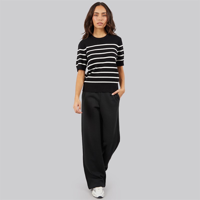 JJXX Womens Ally Wide Leg Trousers Black