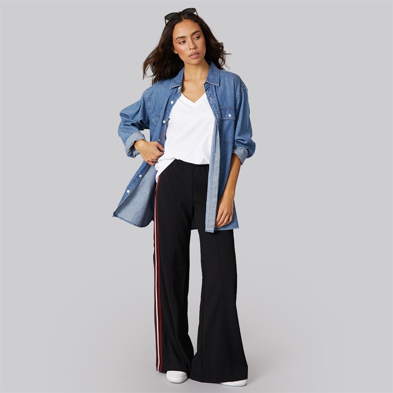 JJXX Womens Ida Nancy Wide Leg Trousers Black Tape